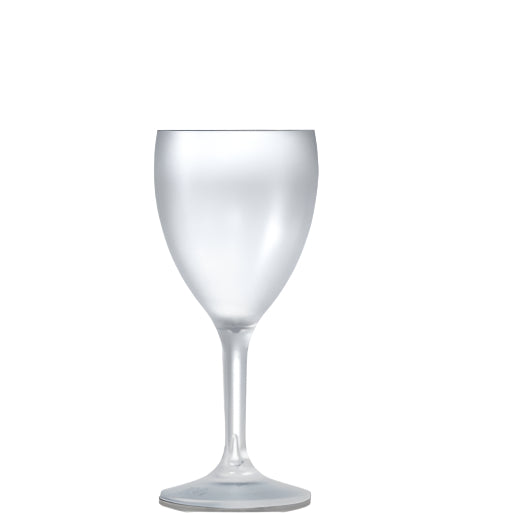 Frosted Reusable Plastic Wine Glass 255ml  - Polycarbonate