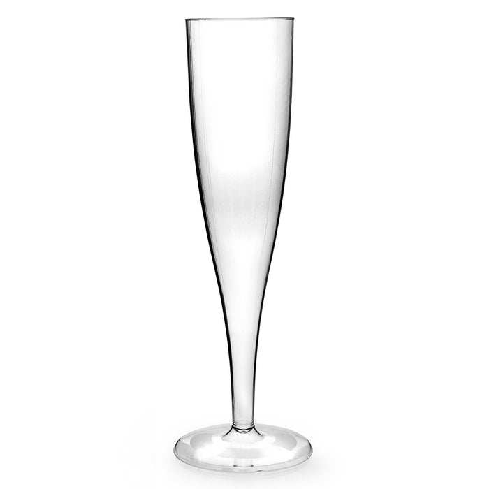 Clear Disposable Recyclable Plastic Champagne Flute 160ml - UKCA Marked at 125ml