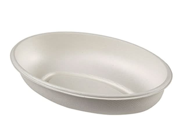 White Compostable Bagasse Oval Bowl 236mm