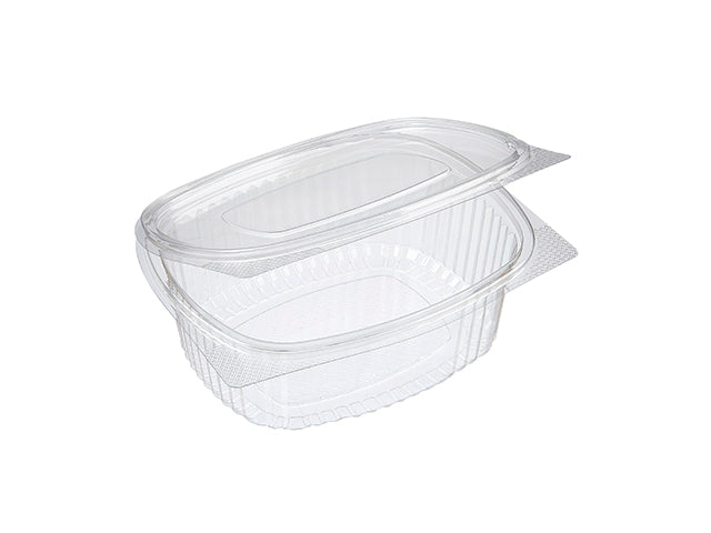 Clear Recyclable Oval Hinged Salad Containers -750ml - RPET