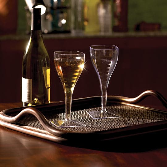 Clear Disposable Recyclable Square Wine Glass 240ml