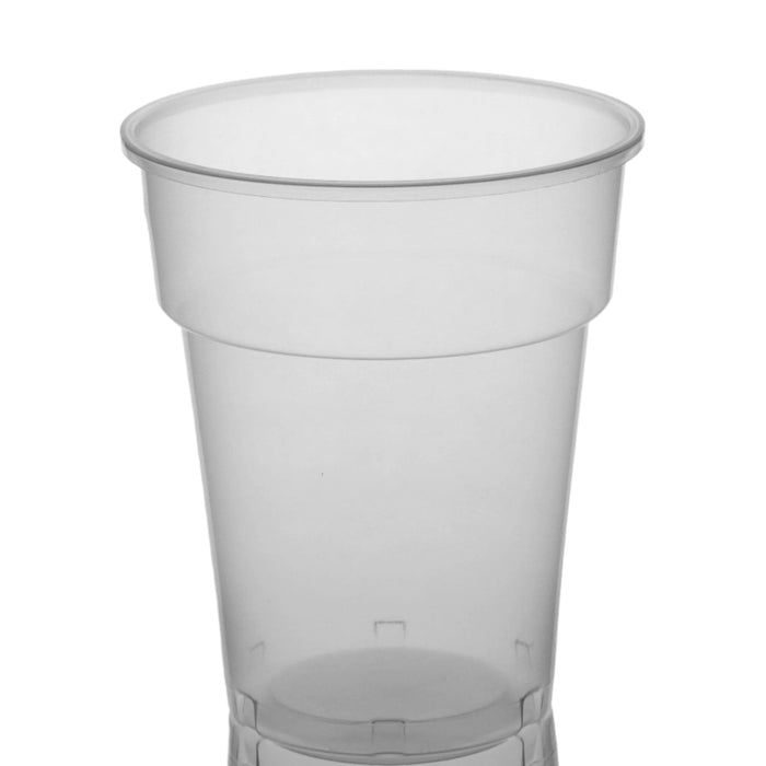 Clear Disposable Recyclable Plastic Half Pint Glass 330ml - Polypropylene UK CA Stamped to Line