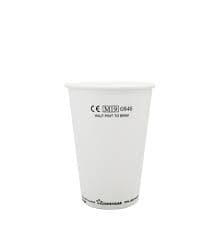 White Recyclable Paper Half Pint Cup 284ml - CE Stamped to Rim